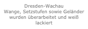 Dresden-Wachau
Wange, Setzstufen sowie Geländer wurden überarbeitet und weiß lackiert